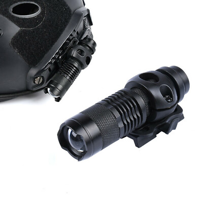#ad Tactical Helmet Light LED Strobe Mini Telescopic Zoom Flashlight Hunting Light