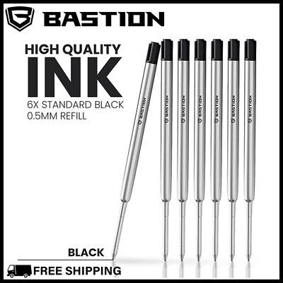 #ad BASTION BLACK INK REFILL REPLACEMENT CARTRIDGE Bolt Action Ballpoint Fine Pens