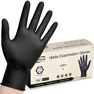 #ad 100pc Disposable Nitrile Exam 3 mil Latex Free Medical Cleaning Food Safe Gloves