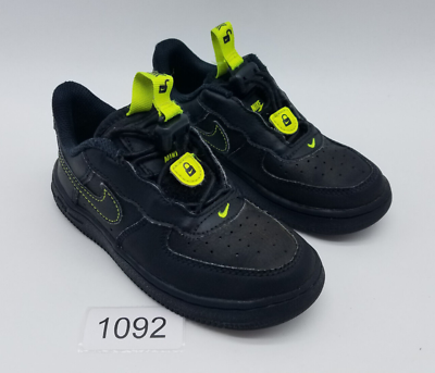 #ad Nike Air Force 1 Toggle PS Boy#x27;s Size 11C Sneakers Black Volt *See desc