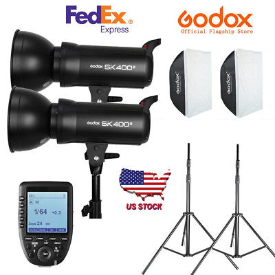 #ad US Godox SK400II 2X400W 800W Studio Flash Light amp; 2m Stand Softbox Trigger Kit