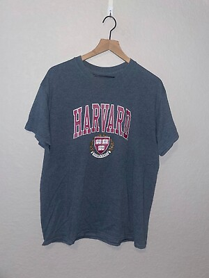 #ad Harvard College Gray Shirt Tee Veritas L Large