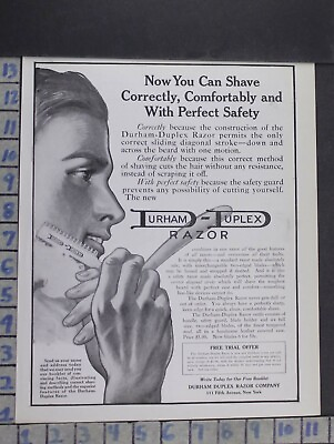 #ad 1909 DURHAM DUPLEX RAZOR SHAVE BATH HYGIENE HEALTH BEAUTY VINTAGE ART AD DK91