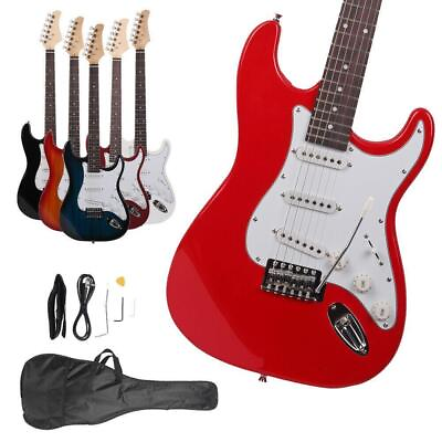 #ad Full Size Basswood Electric GuitarStrapCordGigbag Beginner Christmas Gift