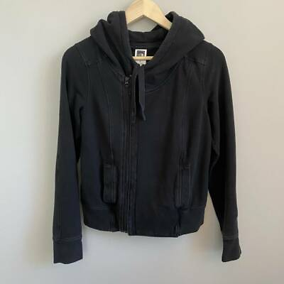 #ad The North Face Womens Hooded Jacket Black Pockets Drawstring Zipper Stretch S