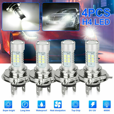 #ad 4x H4 9003 HB2 6000K LED Headlight High Low Beam Bulbs Kit Super Bright White
