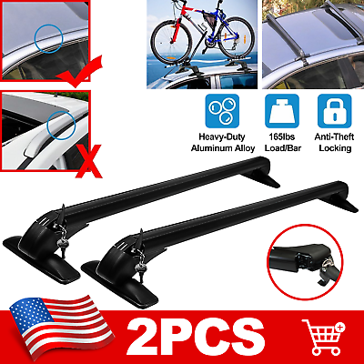 #ad Car Top Roof Rack Cross Bar 43.3quot; Luggage Carrier Aluminum with Lock Universal