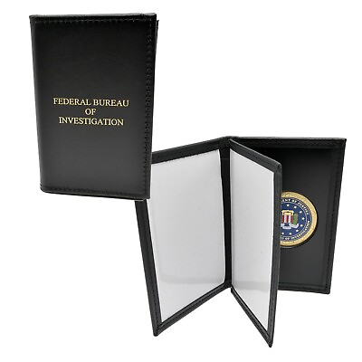 Perfect Fit FBI Double ID Case Federal Book Style Document Holder with Medallion