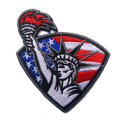 #ad USA Flag Statue of Liberty Freedom Tactical Hook and Loop Morale Patch Ships Fre