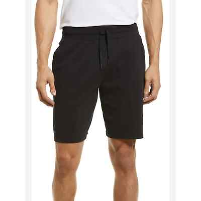 #ad Tommy John Men#x27;s Black Downtime Shorts Pockets Drawstring L NWOT