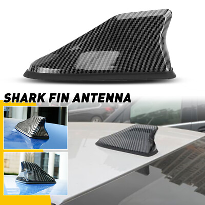 #ad Carbon Fiber Shark Fin Antenna Cover Car Trim Roof Signal Radio AM FM Aerial EA