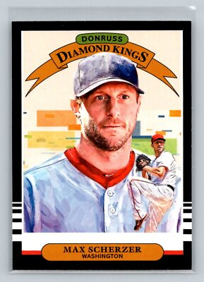 #ad 2019 Donruss Diamond Kings #17 Max Scherzer Washington Nationals Baseball Card