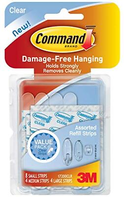 #ad Command Clear Refill Strips Re Hang Indoor Clear Hooks 17200CLR ES