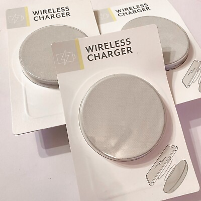 #ad Lot of 3 New Vivitar Wireless Charger Compatible with QI Wireless Devices Silver