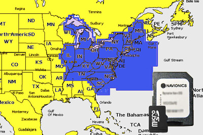 #ad 2024 Navionics Plus microSDSD Chart Card Maps U.S. East LakesRiversCoastals