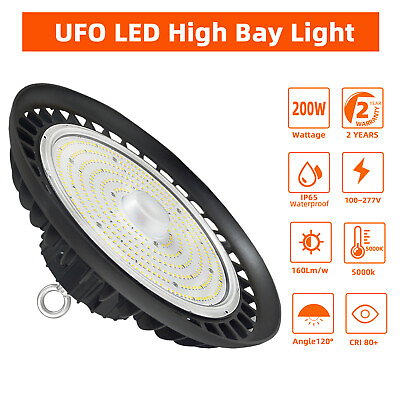 #ad 150 Watt UFO LED High Bay Light Fixture 200W Commercial Warehouse Area Lighting
