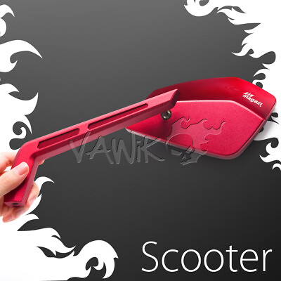 #ad VAWiK mirrors CNC aluminum sharp look Cleaver red 8mm scooter motorcycle θ