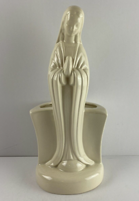 #ad Mary Mother of Jesus Vintage Succulent White Ceramic Planter 13quot; High