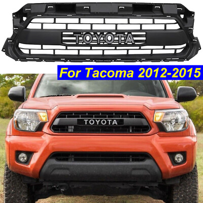 #ad #ad Front Grille For 2012 2013 2014 2015 Tacoma Bumper Grill Matte Black W Letters