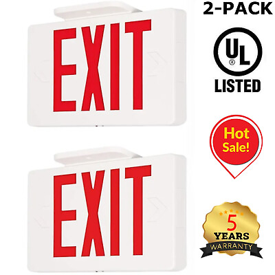 #ad Exit Signs with Emergency LightsCommercial Emergency LightsUL Listed 120 277V