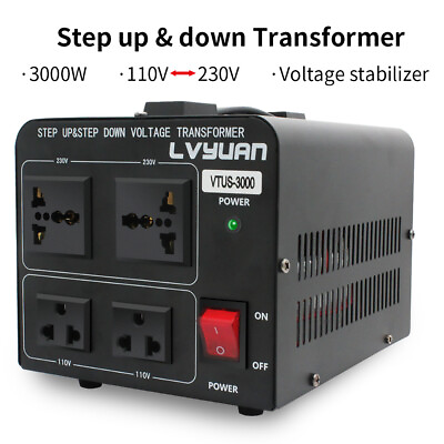 #ad 3000W Voltage Converter Transformer Heavy Duty 220V 110V 110V 220V Step Up Down