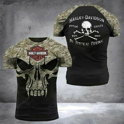 #ad #ad Harley Davidson Limited Edition Men#x27;s Skull Shirt 3D All Over Print S 5XL