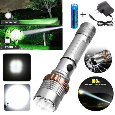 #ad #ad Brightest 2500000LM Police Led Tactical Flashlight Rechargeable High Power Torch