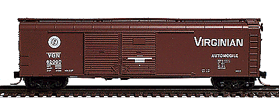 #ad Micro Trains N 50#x27; Wagon Top Double Door Boxcar Virginian VGN #62000 79050