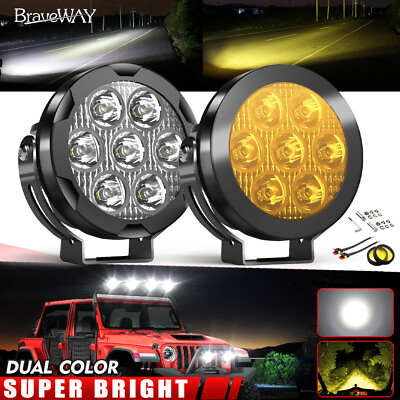 #ad 4.5inch Round LED Light Bar Spot Beam Pods Driving Fog Lamp Offroad ATV UTV Pair