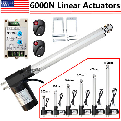 #ad DC 12V Linear Actuator 1320lbs W Remote Controller Electric Motor 6000N Lift IG
