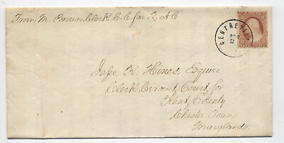 #ad 1861 folded cover Centreville MD #26 6525.446