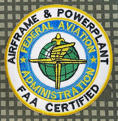 #ad FAA Certified Federal Aviation Administration Airframe amp; Powerplant Patch A1036