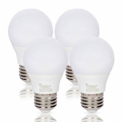 4 Pack LED A15 Refrigerator 4W 120V 40W Equivalent Bulbs E26 3000K Soft White