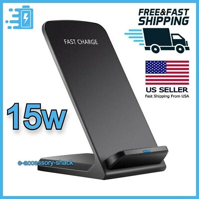#ad Qi Wireless Fast Charger Charging Stand Dock For Samsung Galaxy iPhone Mobile