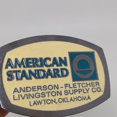 #ad Vintage American Standard Livingston Lawton OK Supply Belt Buckle Made in USA