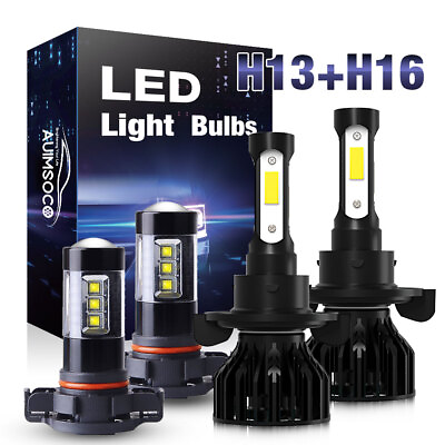 #ad For Ford Escape 2008 2009 2012 LED Headlights High Low Fog light Bulbs Kit 6000K