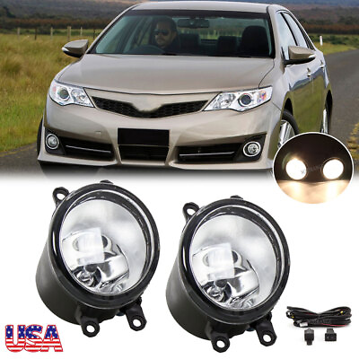 #ad For 2012 2014 Toyota Camry SE Front Bumper Halogen Fog Light Lamps w Wiring Kit