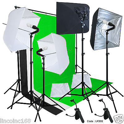 Linco Studio Lighting Light Video Photo Softbox Photography Kit Backdrop Muslins