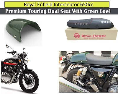 #ad Royal Enfield Interceptor 650 quot;Premium Touring Dual Seat With Green Cowlquot;