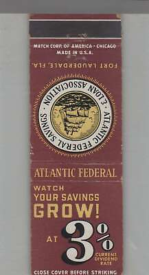 #ad Matchbook Cover Florida Atlantic Federal Savings Bank Fort Lauderdale FL