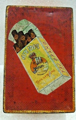 #ad Vintage Old 500 Taj Chhap Cigarettes Advertising Litho Tin Box