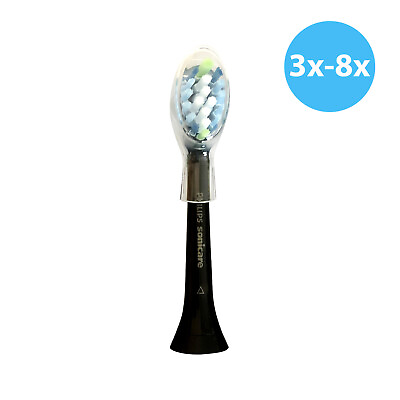 #ad 3x 8x Philips Sonicare DiamondClean Adaptive Clean Brush Heads Black w o Box
