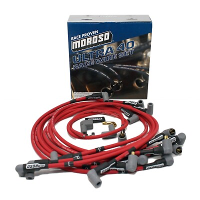 #ad MOROSO ULTRA 40 SPARK PLUG WIRES SBC CHEVY 350 383 UNDER HEADER HEI RED