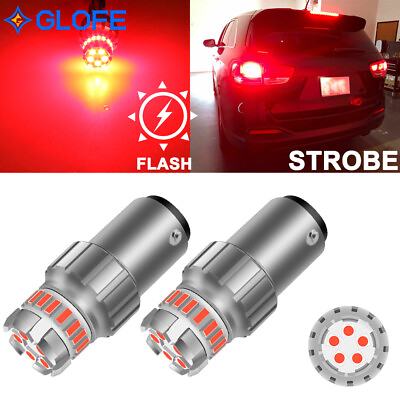 #ad 1157 Red LED Strobe Flashing Blinking Brake Stop Bulbs Tail Light Safety Warning