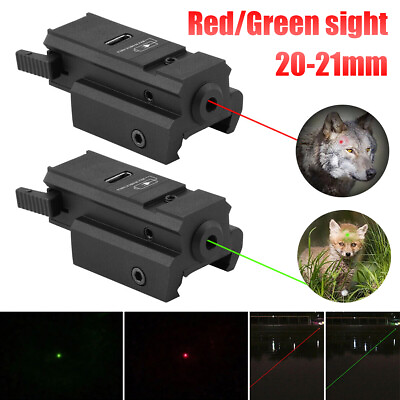 #ad USB Rechargeable Pistol Gun Green Red Beam Sight 20mm For 17 Taurus G2c US