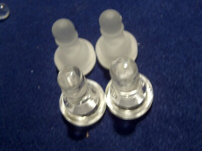 #ad 4 PAWN PIECES 2 Clear amp; 2 Frosted Glass Chess 1 5 8quot; Pawns from 3quot; King Set