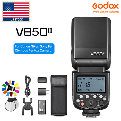#ad US Godox V850III 2.4G HSS Camera Flash Light Speedlite for Canon Nikon Sony Fuji