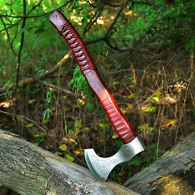 #ad #ad VIKING HAND FORGED 1095 HIGH CARBON STEEL BLADE TOMAHAWKHATCHETCOMBAT AXE