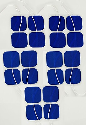 #ad 2quot;x2quot; Blue Cloth Self Adhesive Electrodes Reusable TENS EMS Pads 20 Pack