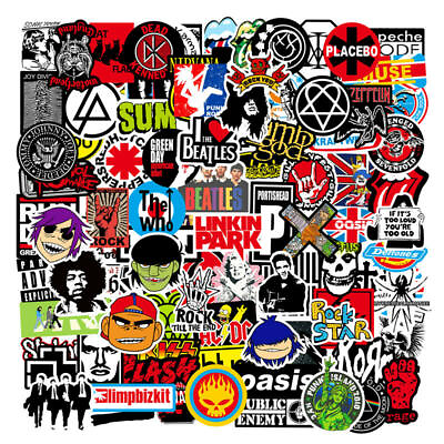 #ad Rock Band 100 Stickers Lot Punk Music Heavy Metal Bands Sticker Decal